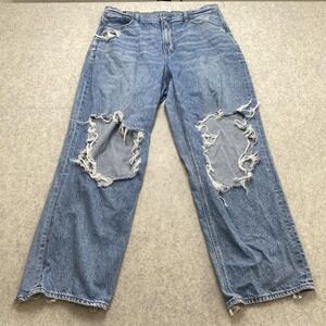 American Eagle Outfitters High-Rise Straight Jeans Womens 18 (35x28) *ALTERED*